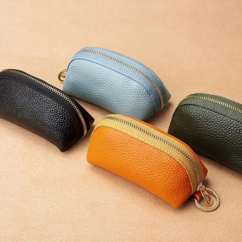 PU Leather Car Key Case Men Women Wallets Housekeeping Keys Covers Zipper Storage Pouch Card Bags