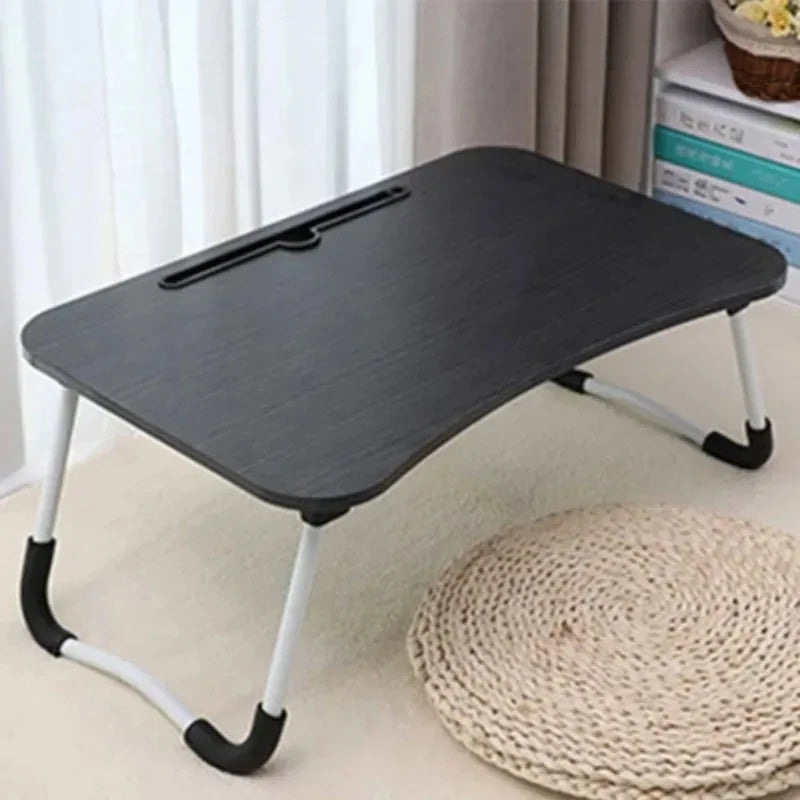 Folding Mini Table, Bed Tray Cup Holder Type Laptop Desk, Sitting Table, Cup Holder Drawer Tablet Stand, Folding Small Table