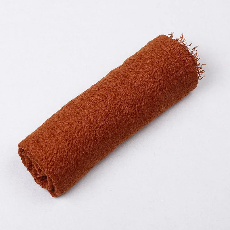 180*90cm Women Muslim Crinkle Hijab Scarf Femme Musulman Cotton Linen Solid Headscarf Islamic Hijab Shawls and Wraps Wholesale