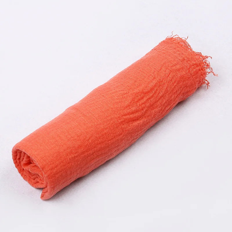 180*90cm Women Muslim Crinkle Hijab Scarf Femme Musulman Cotton Linen Solid Headscarf Islamic Hijab Shawls and Wraps Wholesale