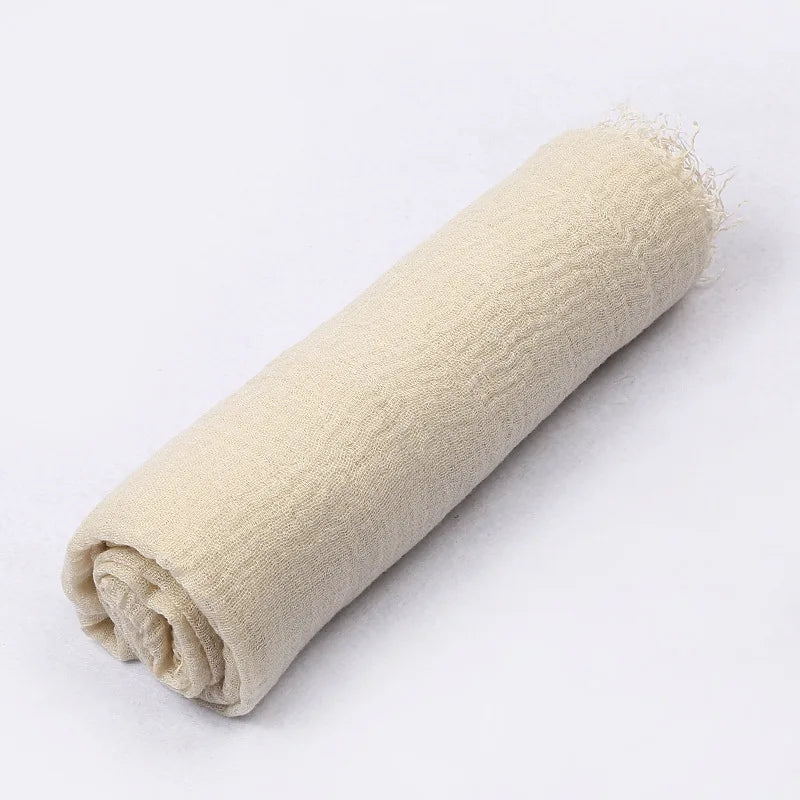 180*90cm Women Muslim Crinkle Hijab Scarf Femme Musulman Cotton Linen Solid Headscarf Islamic Hijab Shawls and Wraps Wholesale