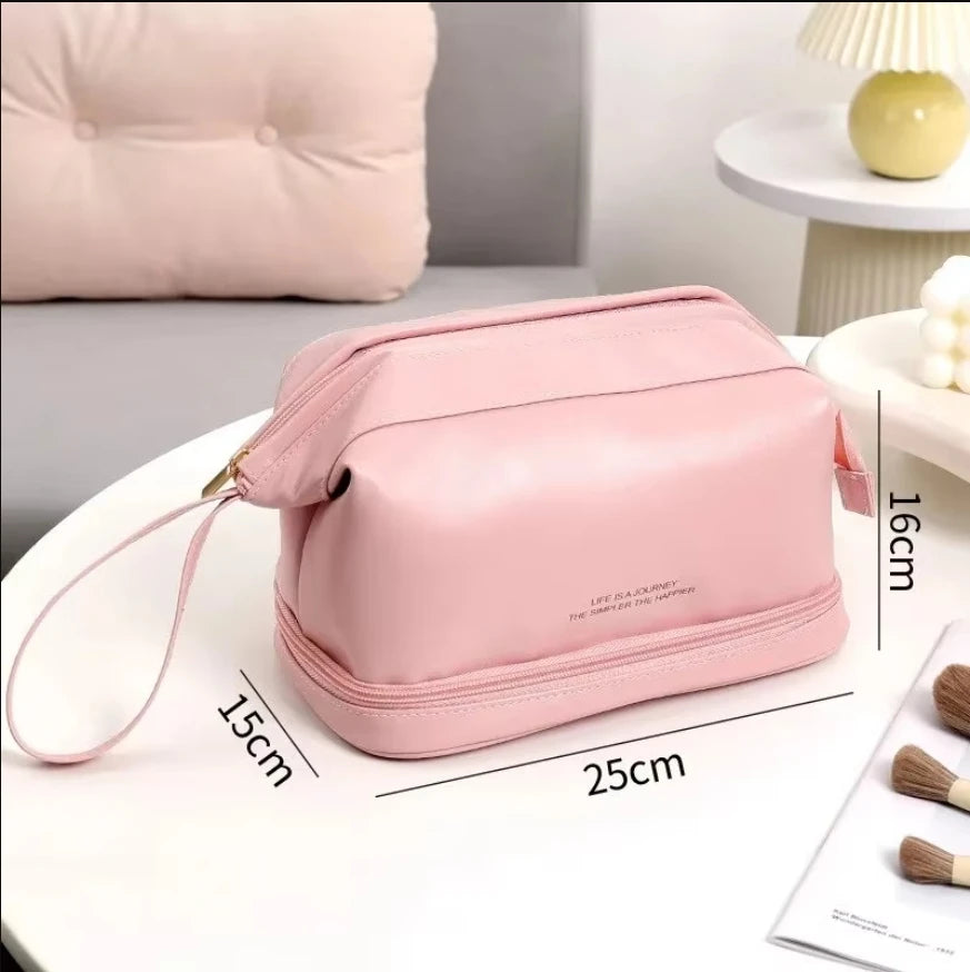 PU Fashion and Convenient Makeup Bag, Travel Storage Bag, Large Capacity Toilet Bag, Hand Boosting Beauty Pillow Makeup Bag