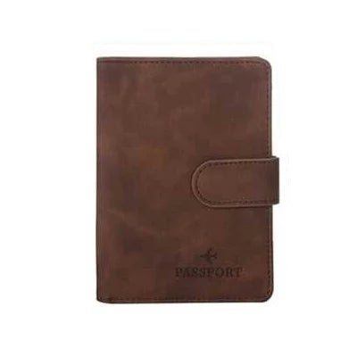 RFID Blocking Waterproof Leather Passport Holder Travel Credit Card Wallet Passport Book for Women Men Buckle Passport Cover
