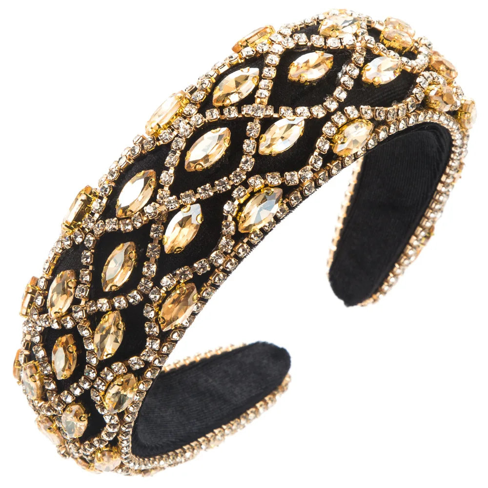Ins Fashion Gold/Silver Pearl Hair Band Luxury Baroque Rhinestone Headband Girls Sweet Headwear Hair Accessories Wholesale