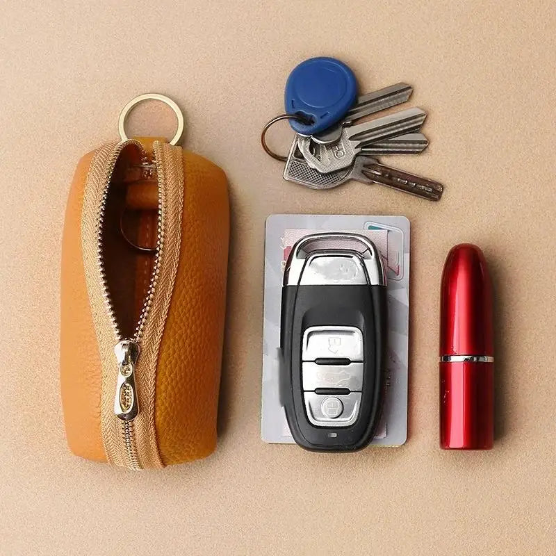 PU Leather Car Key Case Men Women Wallets Housekeeping Keys Covers Zipper Storage Pouch Card Bags
