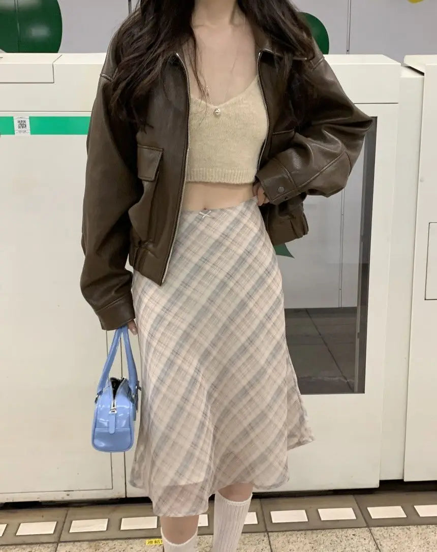 Bodycon Skirt Long Woman Winter Quick Drying A Line Sweet Classroom Ladies Kawaii Ruffle Pleated Lace Cute Feminine Girls