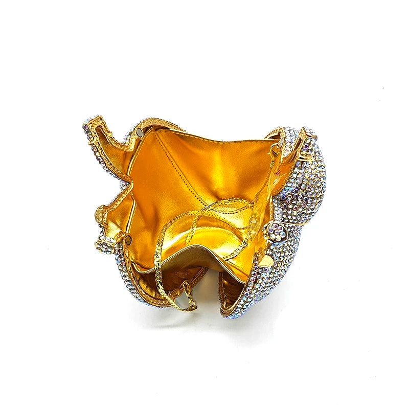 Chic clutches women evening party bag diamonds crystal clutch heart beat purses bag crystal purses