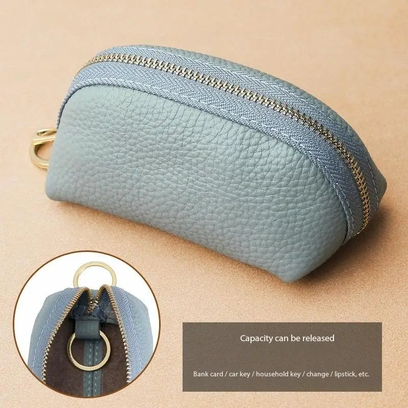PU Leather Car Key Case Men Women Wallets Housekeeping Keys Covers Zipper Storage Pouch Card Bags