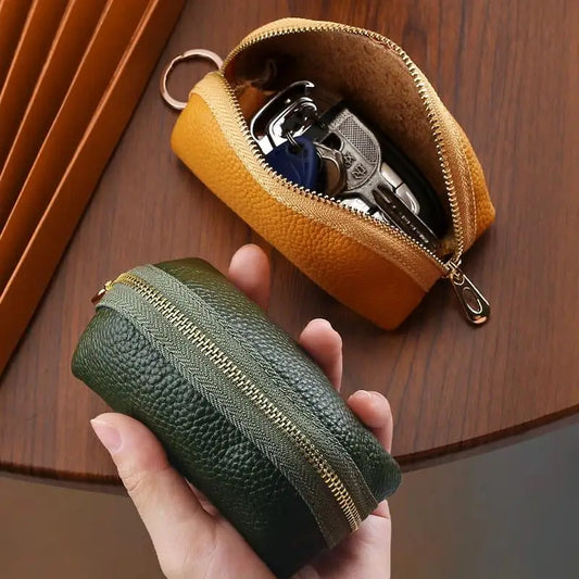 PU Leather Car Key Case Men Women Wallets Housekeeping Keys Covers Zipper Storage Pouch Card Bags