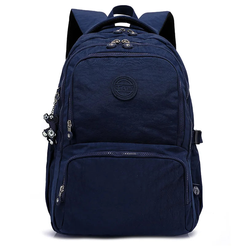 Nylon Waterproof Large Capacity A4 Men Women Backpack School Bag for Boy Girl Travel Bag Green Blue Red Pink Black M2302