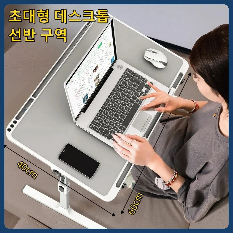 Adjustable Laptop Bed Tray - Foldable Standing Desk with Storage Drawer, Portable Lap Desk for Sofa & Bed Use, foldable table