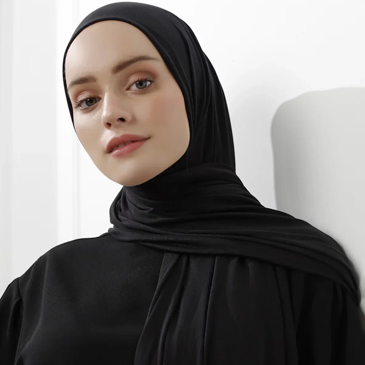 Luxury Breathable Jersey Hijab Soft Solid Scarf Musulman Headscarf Femme Islamic Long Shawl Wraps Women Turban Foulard