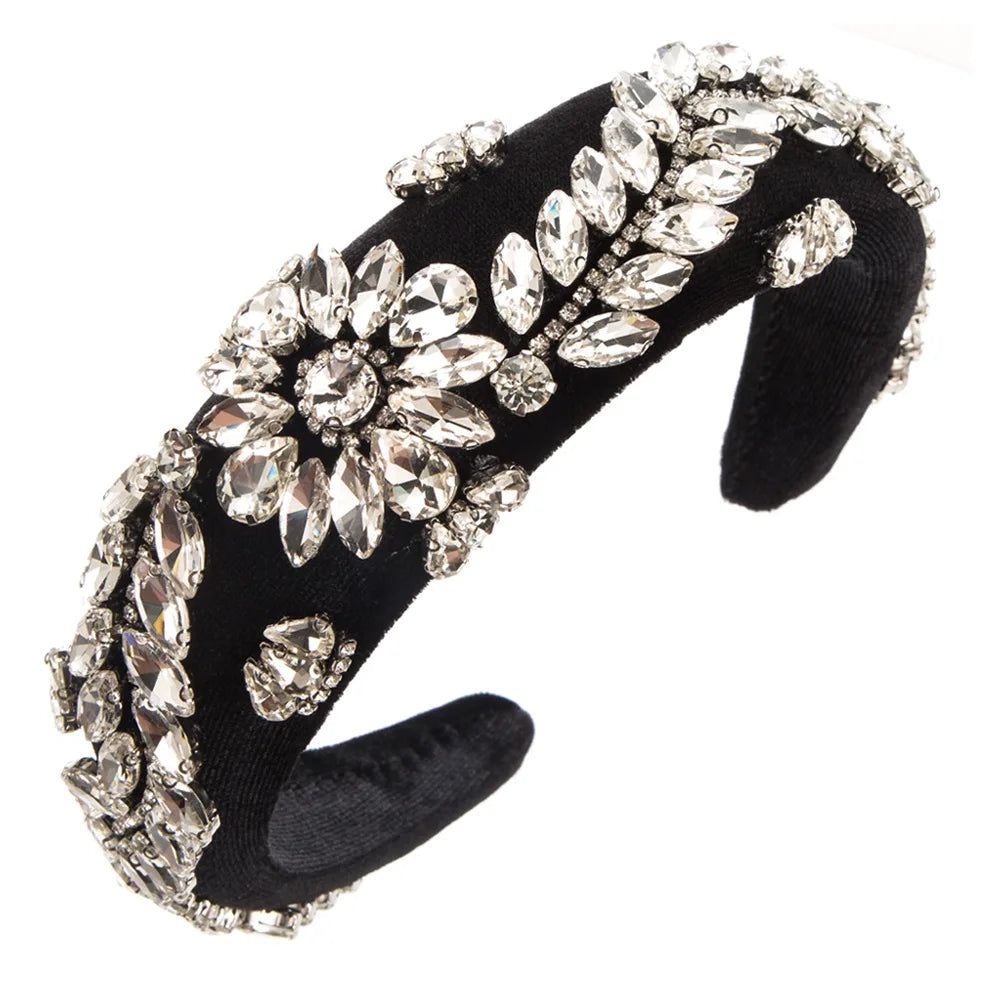 Ins Fashion Gold/Silver Pearl Hair Band Luxury Baroque Rhinestone Headband Girls Sweet Headwear Hair Accessories Wholesale