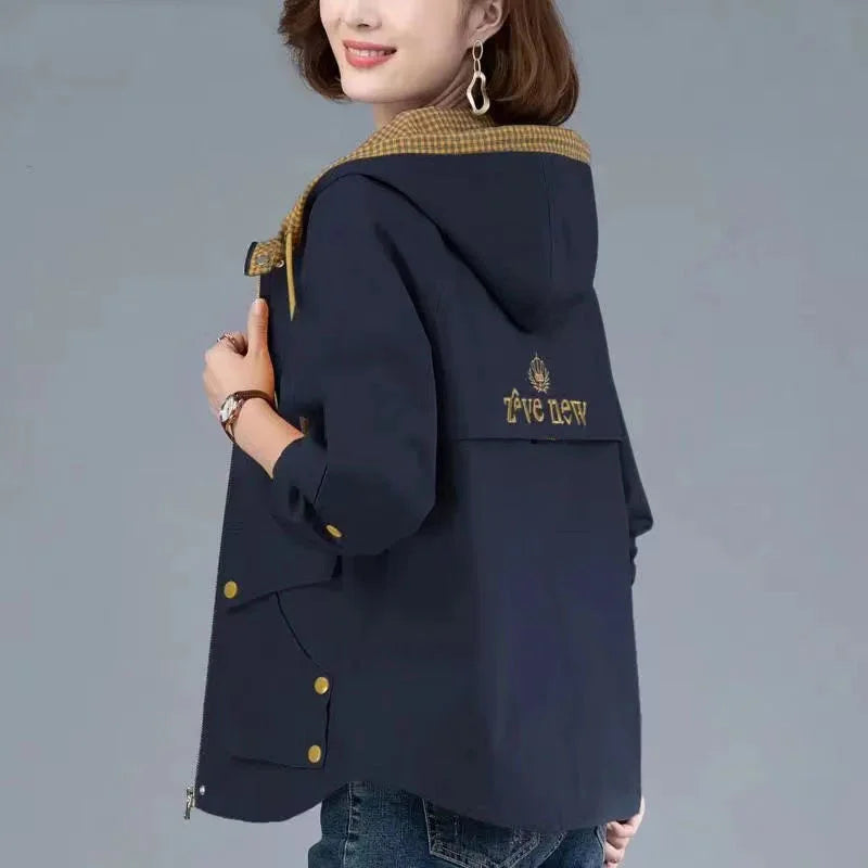 Fleece Jacket Women's Short 2026 Autumn Winter New Korean Version Loose Casual Hooded Middle-Aged Mother Warm Jacket Trend W0156