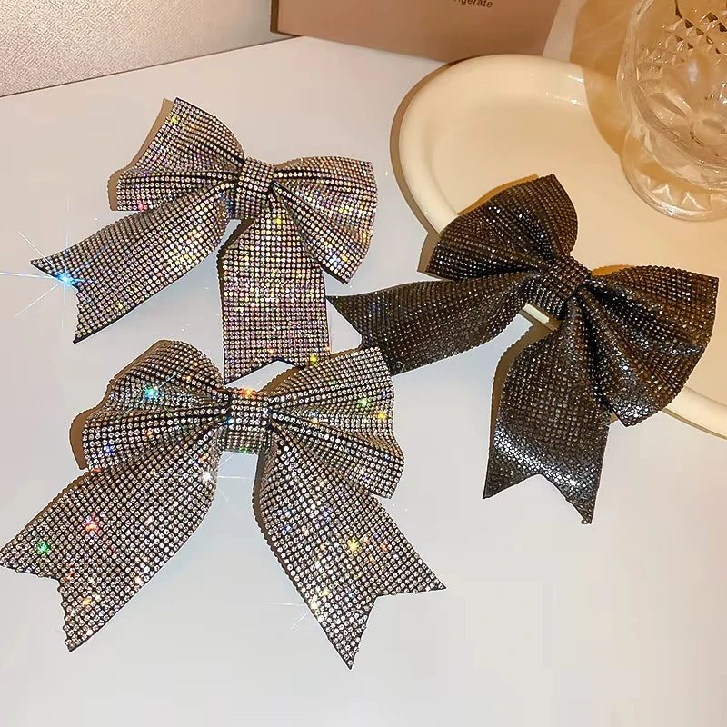 1/3 Pcs Super Fairy Fully-jewell Bow Spring Hair Clips For Women Japan Korean Design Delicate Versatile Commuter Accessories