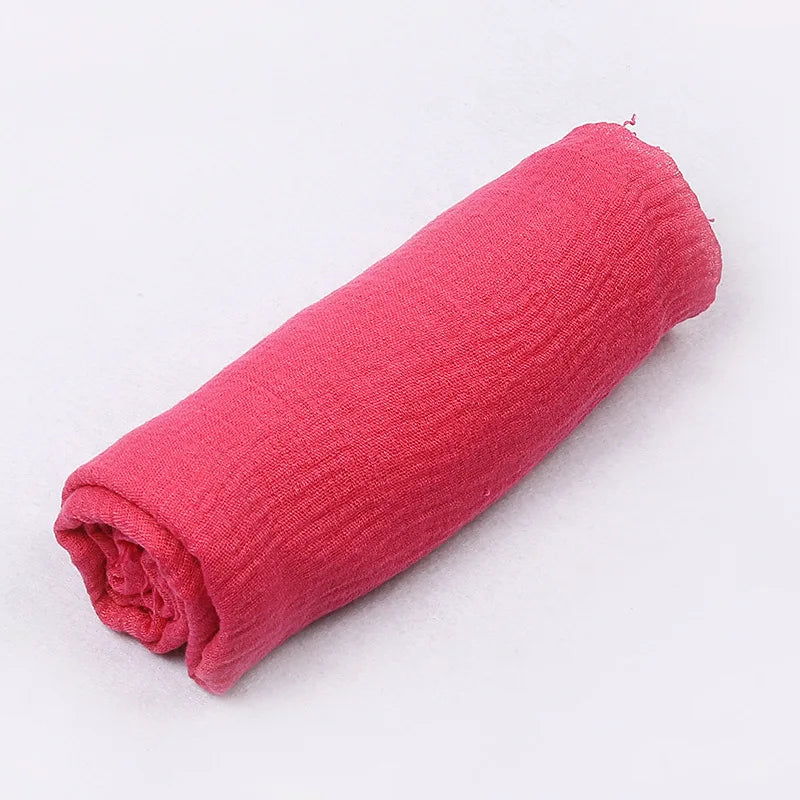180*90cm Women Muslim Crinkle Hijab Scarf Femme Musulman Cotton Linen Solid Headscarf Islamic Hijab Shawls and Wraps Wholesale