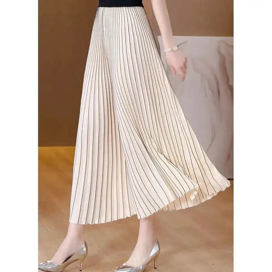 Women's Wide-leg Pants 2025 Spring Summer Loose Korean Version Ladies Leisure Pleated Trousers Elegant Straight Femme Pants