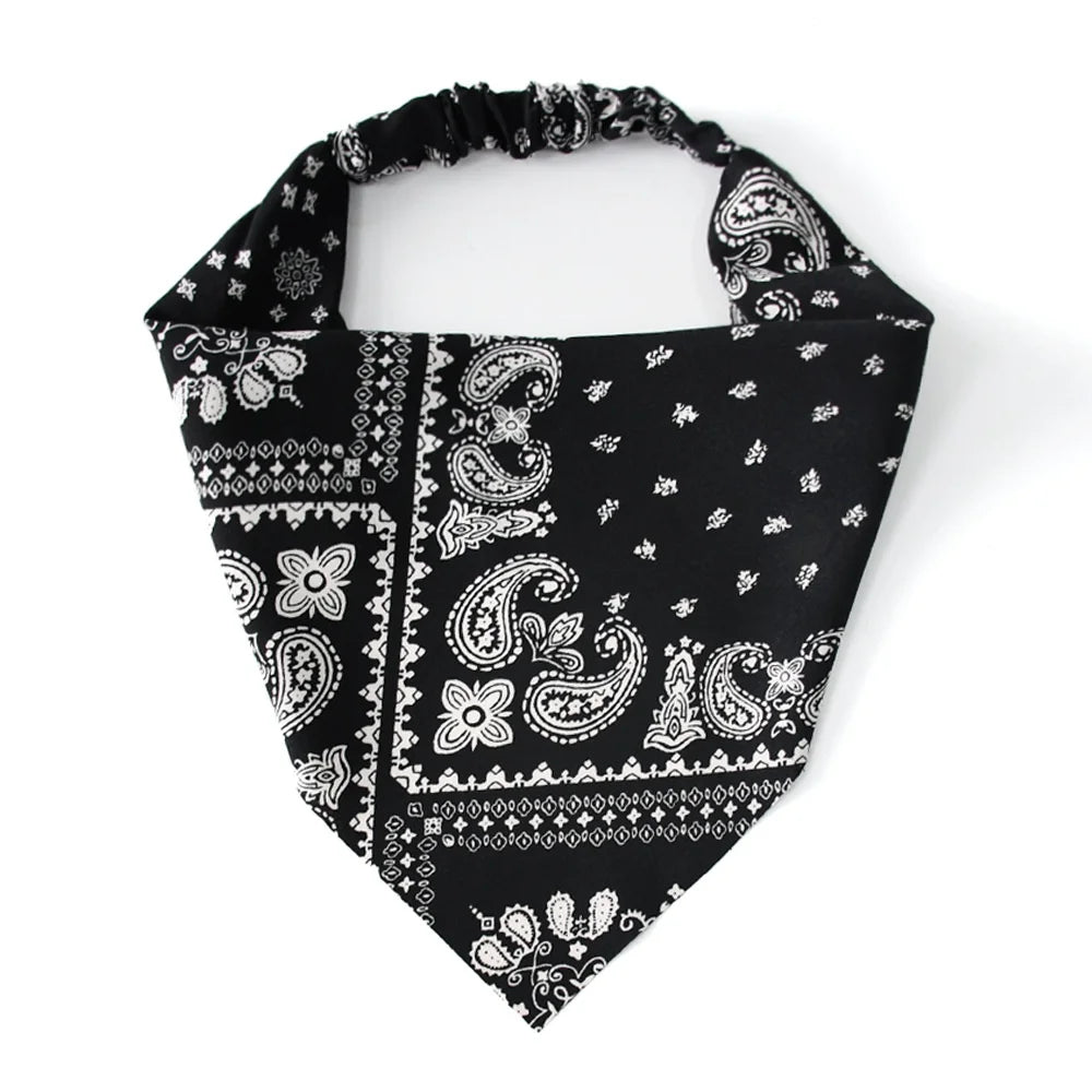 Kuromi Hair accessories woman Floral Print Hair Scarf Bohemia Bandana Elastic Band Triangle Scarf Kerchief Women Girl Headscarf