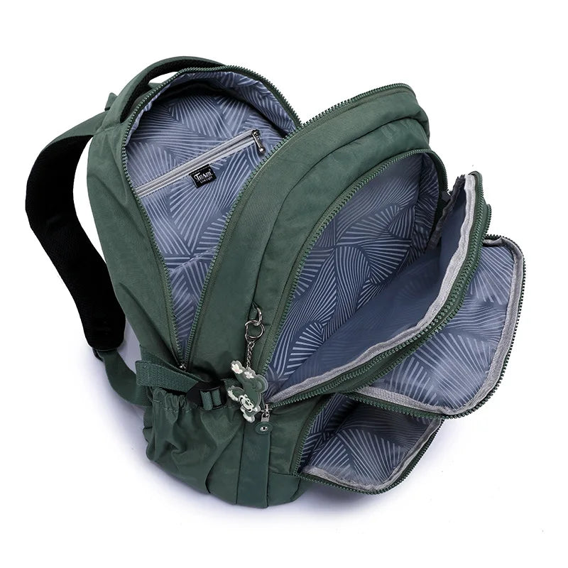 Nylon Waterproof Large Capacity A4 Men Women Backpack School Bag for Boy Girl Travel Bag Green Blue Red Pink Black M2302