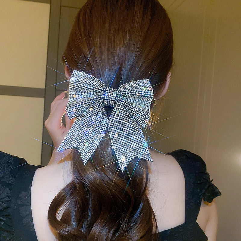 1/3 Pcs Super Fairy Fully-jewell Bow Spring Hair Clips For Women Japan Korean Design Delicate Versatile Commuter Accessories