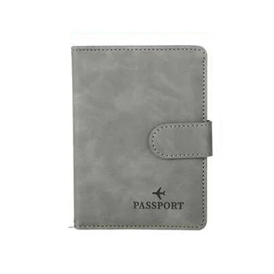 RFID Blocking Waterproof Leather Passport Holder Travel Credit Card Wallet Passport Book for Women Men Buckle Passport Cover