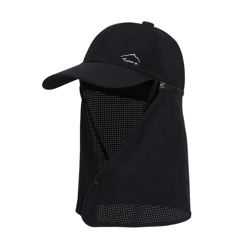9237 Summer Sunscreen Hat Men's Mountaineering Fishing Speed Drying Fisherman's Hat Outdoor with Shawl Baseball Hat Women