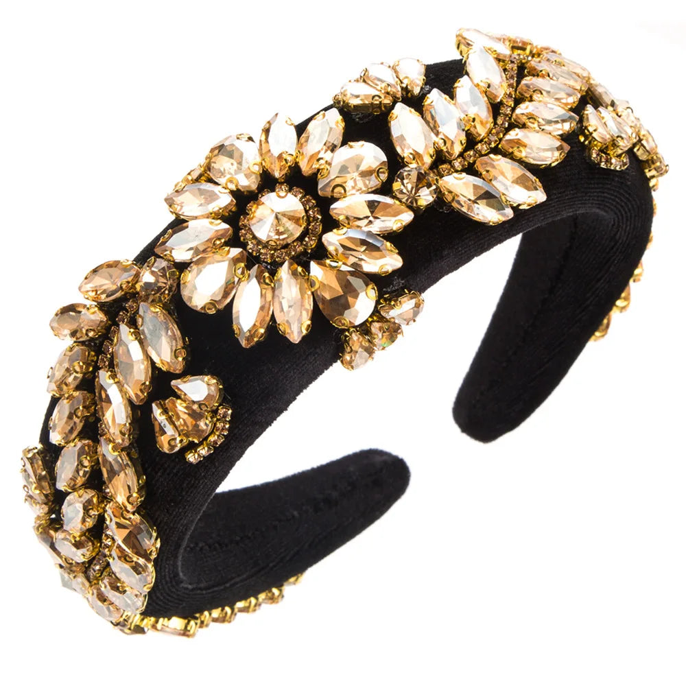 Ins Fashion Gold/Silver Pearl Hair Band Luxury Baroque Rhinestone Headband Girls Sweet Headwear Hair Accessories Wholesale
