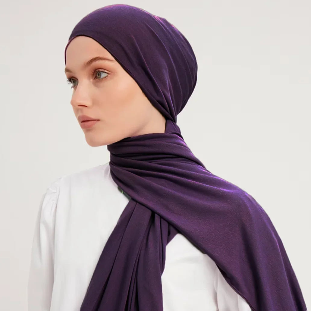 Luxury Breathable Jersey Hijab Soft Solid Scarf Musulman Headscarf Femme Islamic Long Shawl Wraps Women Turban Foulard