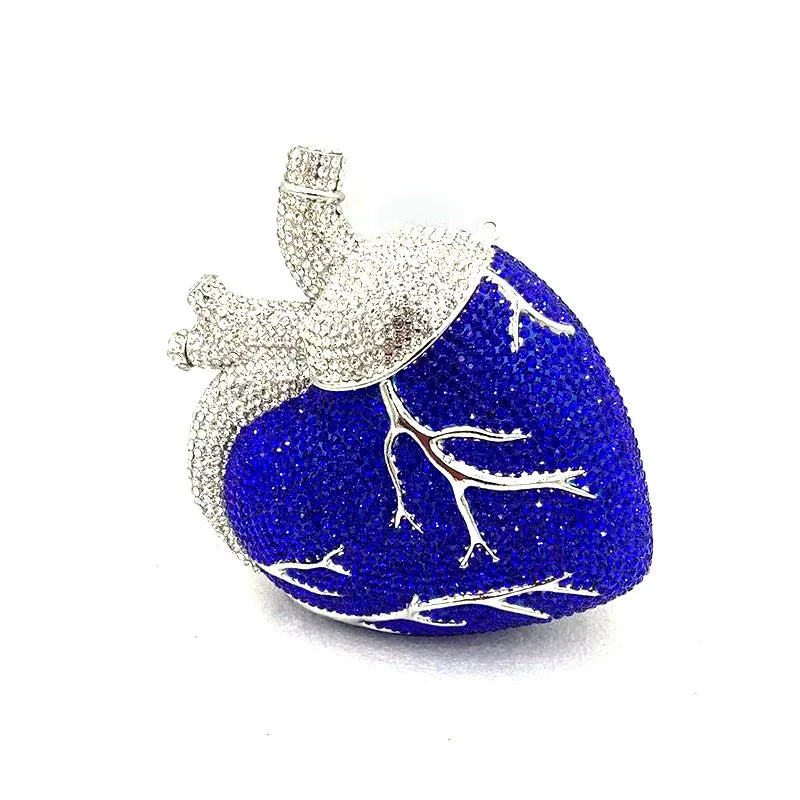 Chic clutches women evening party bag diamonds crystal clutch heart beat purses bag crystal purses