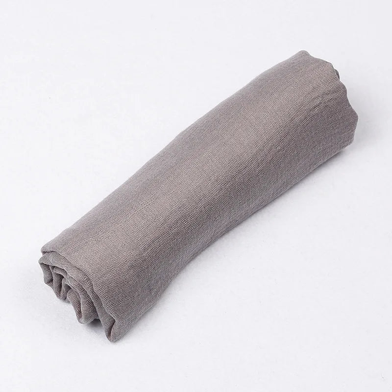180*90cm Women Muslim Crinkle Hijab Scarf Femme Musulman Cotton Linen Solid Headscarf Islamic Hijab Shawls and Wraps Wholesale