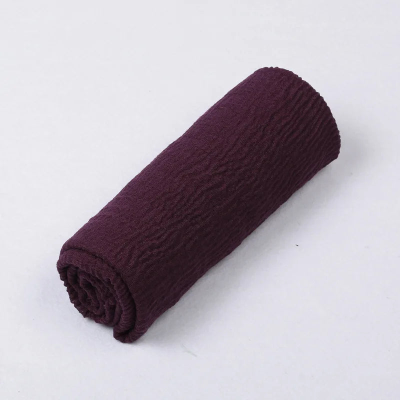 180*90cm Women Muslim Crinkle Hijab Scarf Femme Musulman Cotton Linen Solid Headscarf Islamic Hijab Shawls and Wraps Wholesale