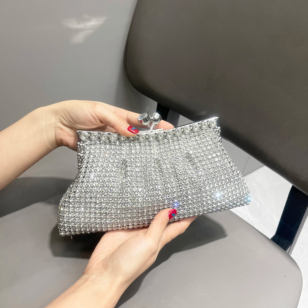 handmade Rhinestones Evening clutch Bag Purses and handbag luxury Designer shiny Crystal Clutch purse bucket bag shoulder bags