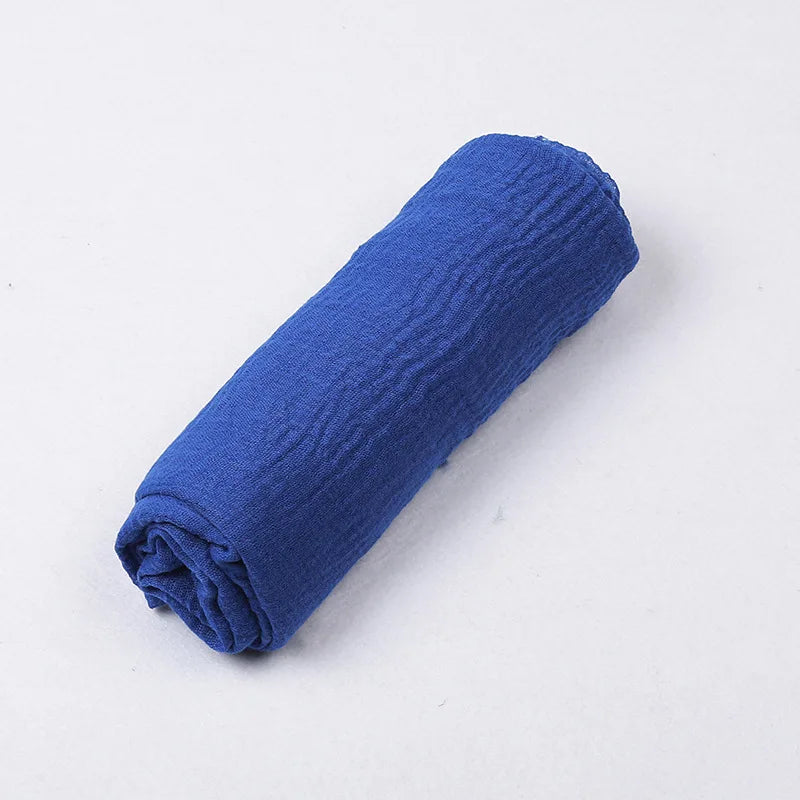 180*90cm Women Muslim Crinkle Hijab Scarf Femme Musulman Cotton Linen Solid Headscarf Islamic Hijab Shawls and Wraps Wholesale