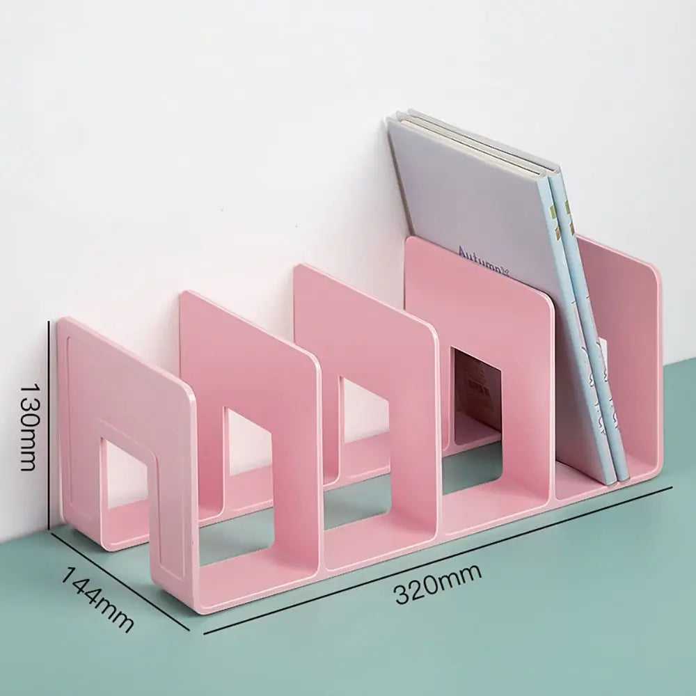 1Pcs Acrylic Desk Organizer 4 Compartment Bag Closet Shelf Divider Bookshelf Tabletop Colorful Four Frames Book Stand