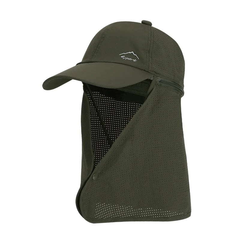 9237 Summer Sunscreen Hat Men's Mountaineering Fishing Speed Drying Fisherman's Hat Outdoor with Shawl Baseball Hat Women
