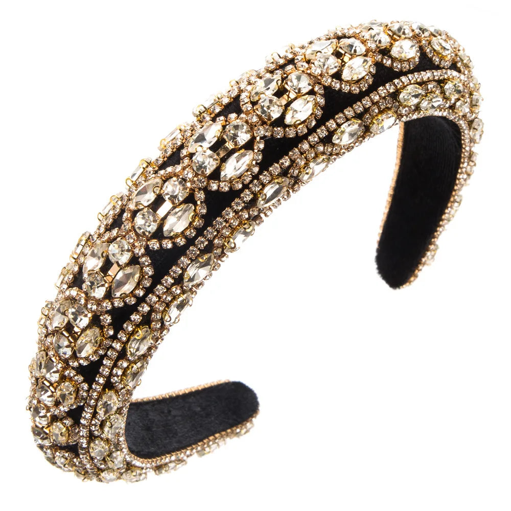 Ins Fashion Gold/Silver Pearl Hair Band Luxury Baroque Rhinestone Headband Girls Sweet Headwear Hair Accessories Wholesale
