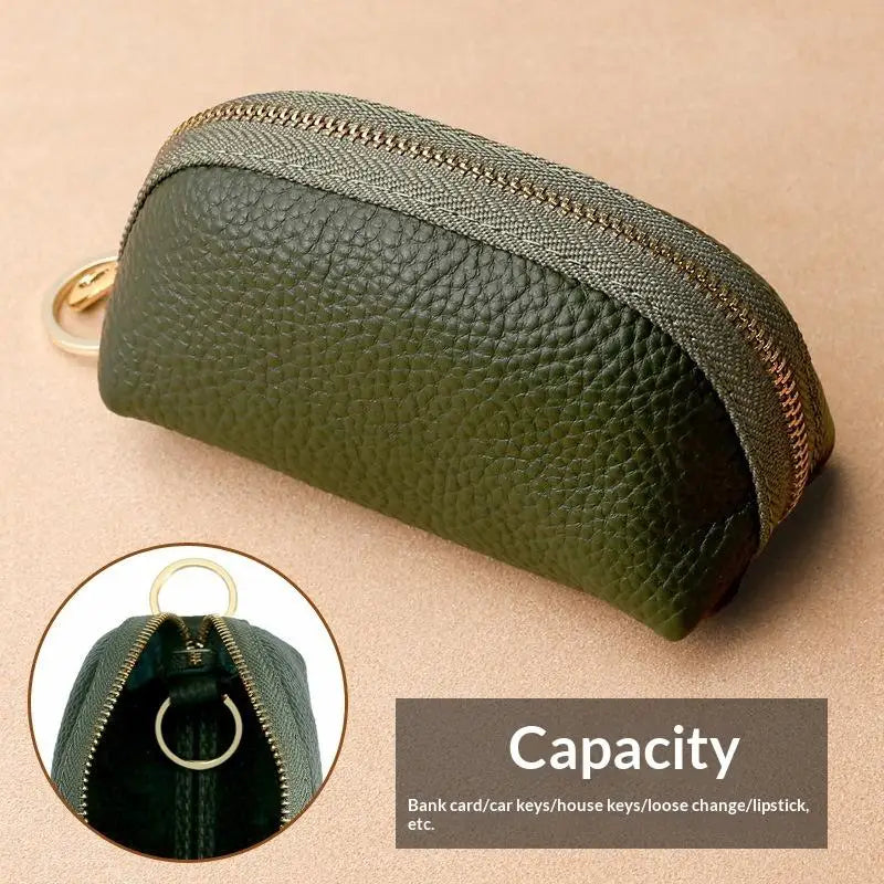 PU Leather Car Key Case Men Women Wallets Housekeeping Keys Covers Zipper Storage Pouch Card Bags
