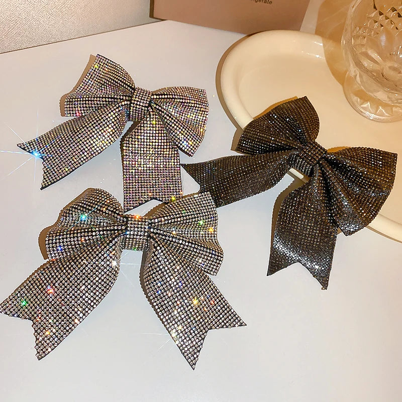 1/3 Pcs Super Fairy Fully-jewell Bow Spring Hair Clips For Women Japan Korean Design Delicate Versatile Commuter Accessories