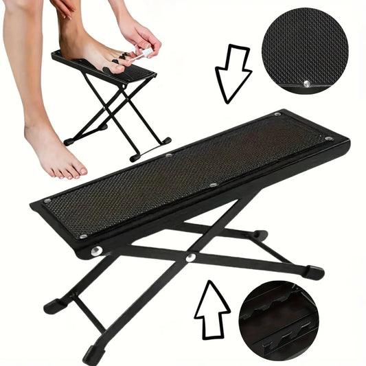 Adjustable Folding Footrest 4-Height Levels Non-Slip Pedicure Platform Stable Pedal Stand for Beauty Salons Toe Nail Care Tool