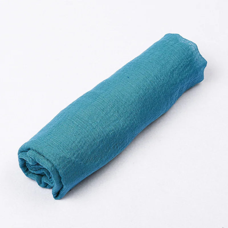 180*90cm Women Muslim Crinkle Hijab Scarf Femme Musulman Cotton Linen Solid Headscarf Islamic Hijab Shawls and Wraps Wholesale