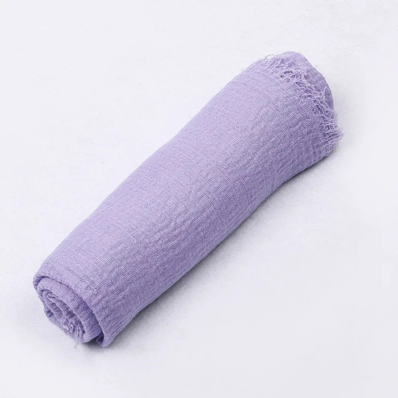 180*90cm Women Muslim Crinkle Hijab Scarf Femme Musulman Cotton Linen Solid Headscarf Islamic Hijab Shawls and Wraps Wholesale