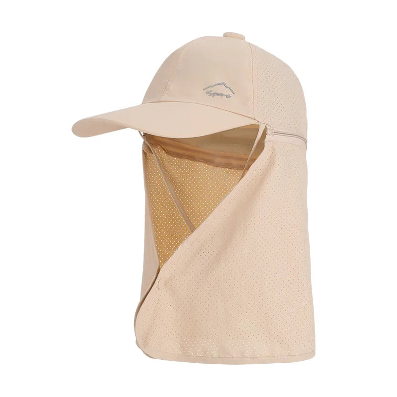 9237 Summer Sunscreen Hat Men's Mountaineering Fishing Speed Drying Fisherman's Hat Outdoor with Shawl Baseball Hat Women