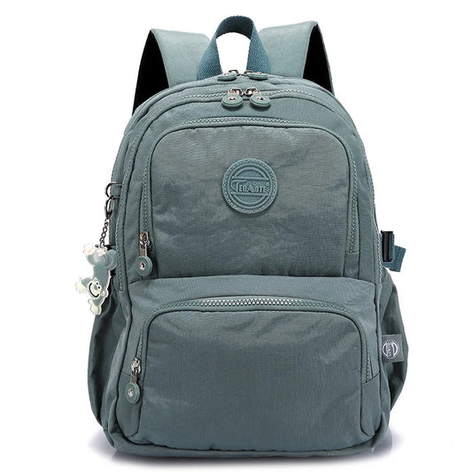 Nylon Waterproof Large Capacity A4 Men Women Backpack School Bag for Boy Girl Travel Bag Green Blue Red Pink Black M2302