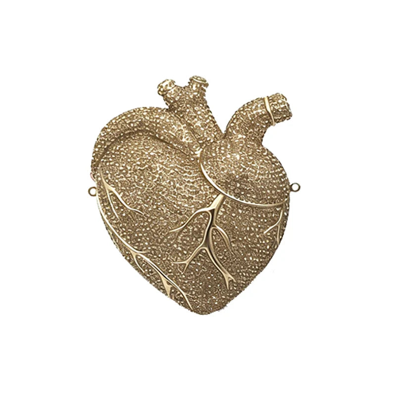 Chic clutches women evening party bag diamonds crystal clutch heart beat purses bag crystal purses
