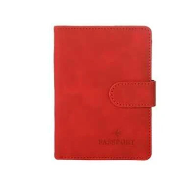 RFID Blocking Waterproof Leather Passport Holder Travel Credit Card Wallet Passport Book for Women Men Buckle Passport Cover