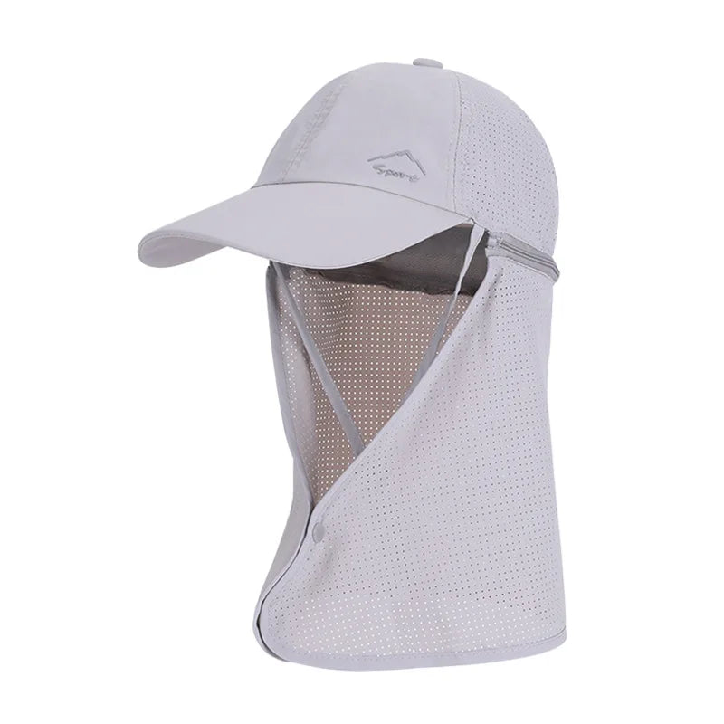 9237 Summer Sunscreen Hat Men's Mountaineering Fishing Speed Drying Fisherman's Hat Outdoor with Shawl Baseball Hat Women