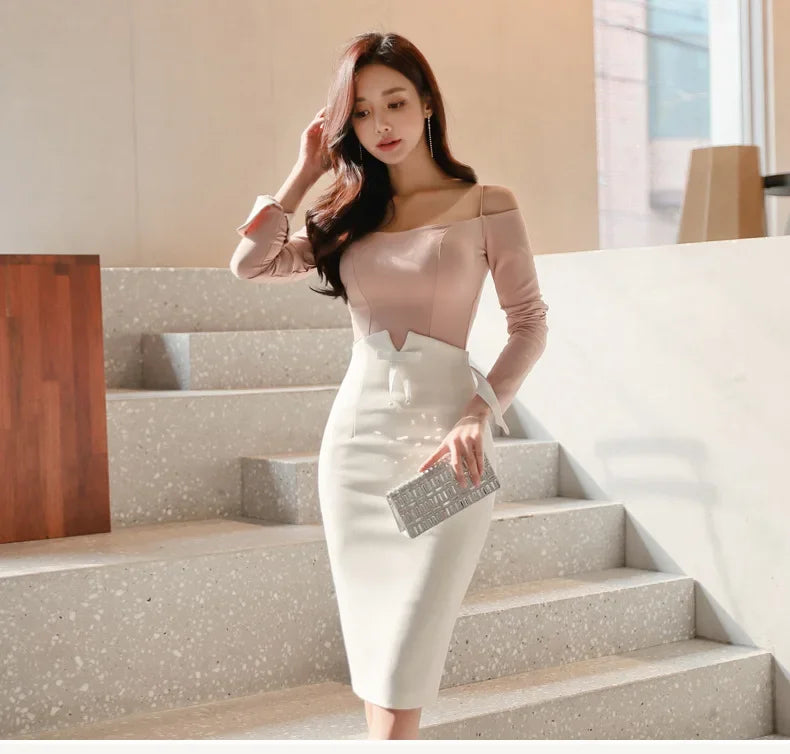 2021 Spring Summer New High-Waisted Korean Style Shapewear Bodycon Skirt Sexy Slimming Plus Size One-Step Skirt