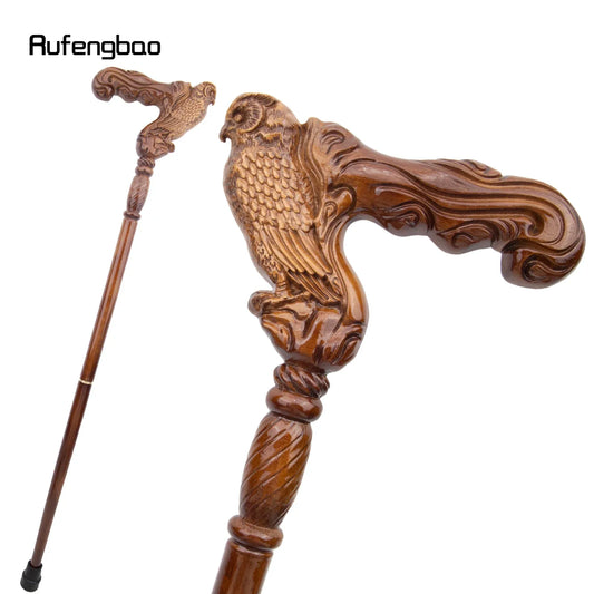 Brown Owl Eagle Wooden Fashion Stick Decorative Vampire  Party Wood Cane  Mace Wand Crosier 94cm  Performance Stage Cane