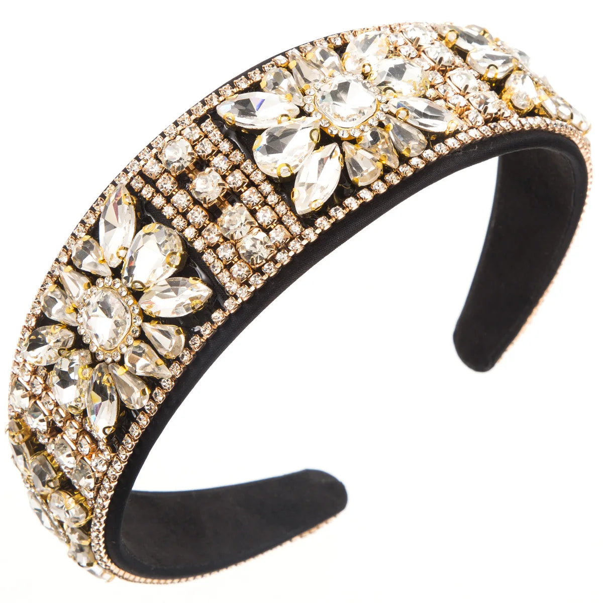 Ins Fashion Gold/Silver Pearl Hair Band Luxury Baroque Rhinestone Headband Girls Sweet Headwear Hair Accessories Wholesale