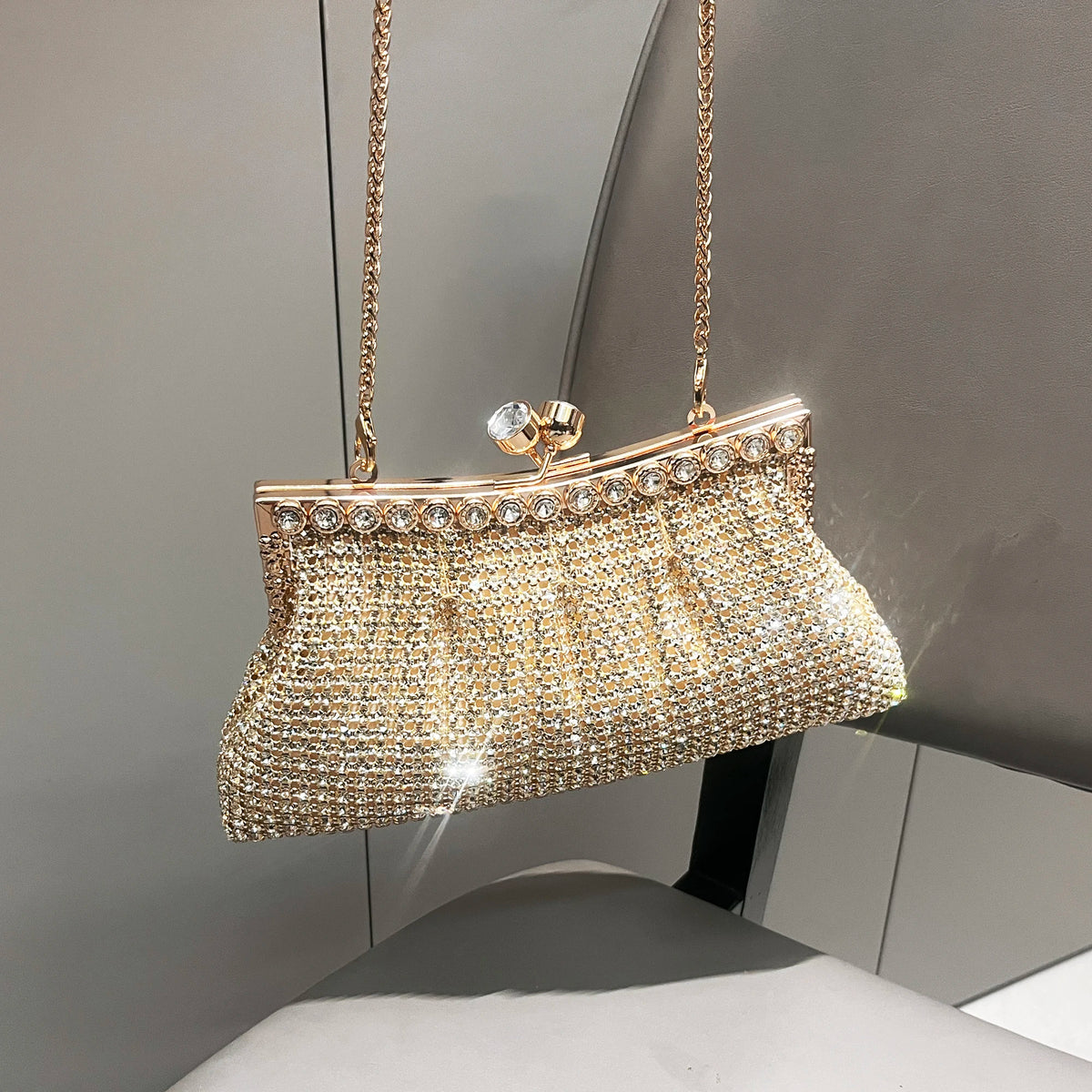 handmade Rhinestones Evening clutch Bag Purses and handbag luxury Designer shiny Crystal Clutch purse bucket bag shoulder bags